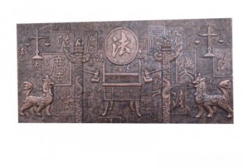 南京紫铜法字獬豸浮雕